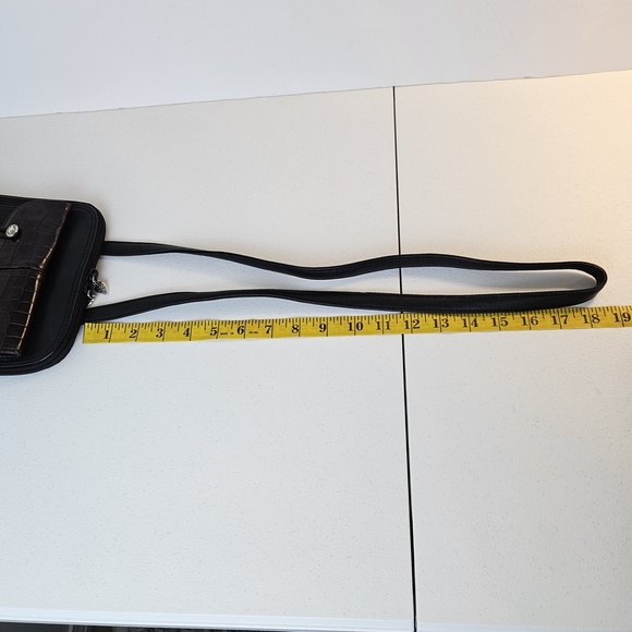 Brighton VTG Small Slim Black Leather Shoulder Bag - Picture 14 of 14